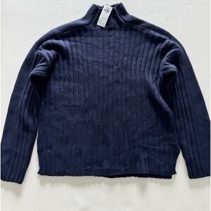Women’s Abercrombie and Fitch Turtleneck Crop Sweater NWT Size M Navy
